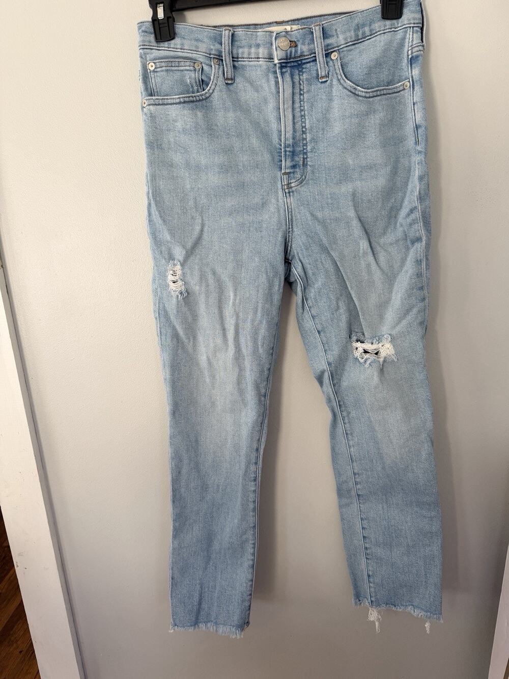 Madewell Jeans Womens 29 Light Wash Perfect Vintage Jean Frayed Hem